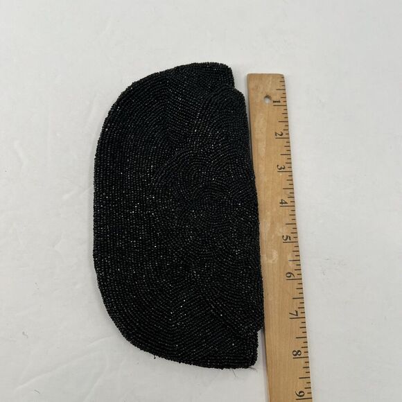 VTG Neusteters Stunning Black Beaded Clutch Evening Bag Purse Classy Cocktail - Picture 7 of 9